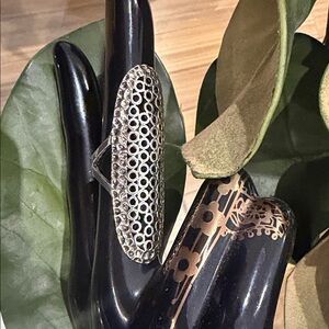 Absolutely  incredible Long honey cone ring design silver plated size 10